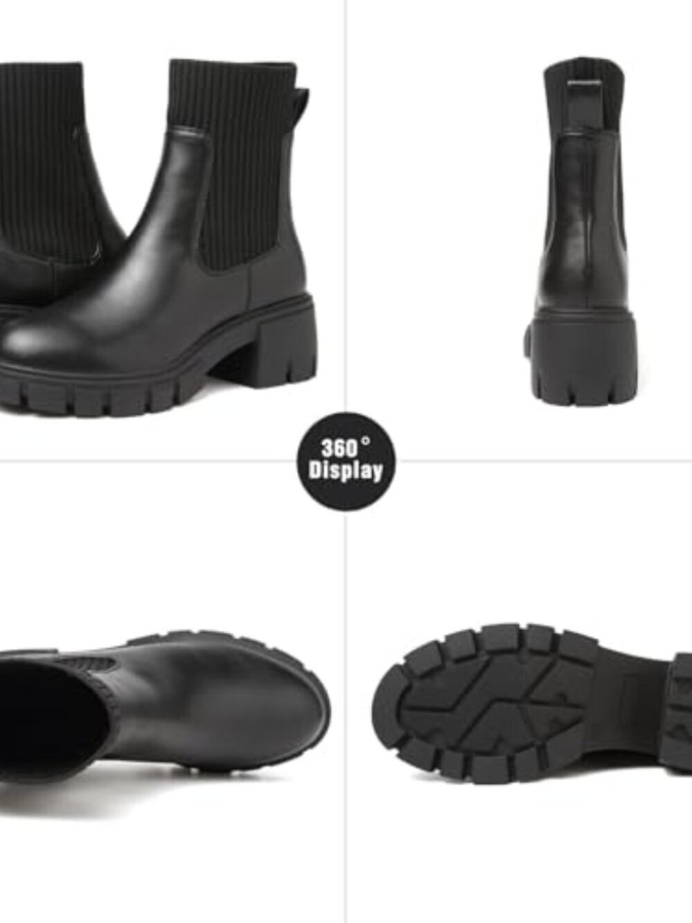 🆕 Women's Chelsea Platform Ankle Boots - Picture 4 of 7